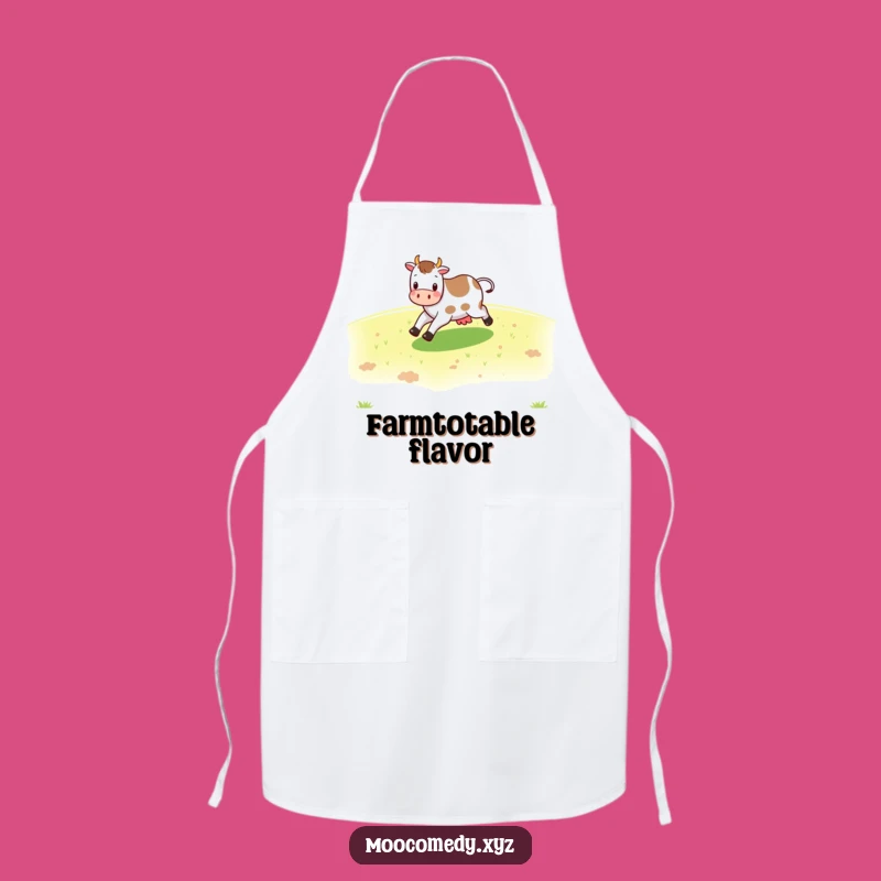 Funny Cow Apron - Cheerful Skipper for Farm Kitchen Fun