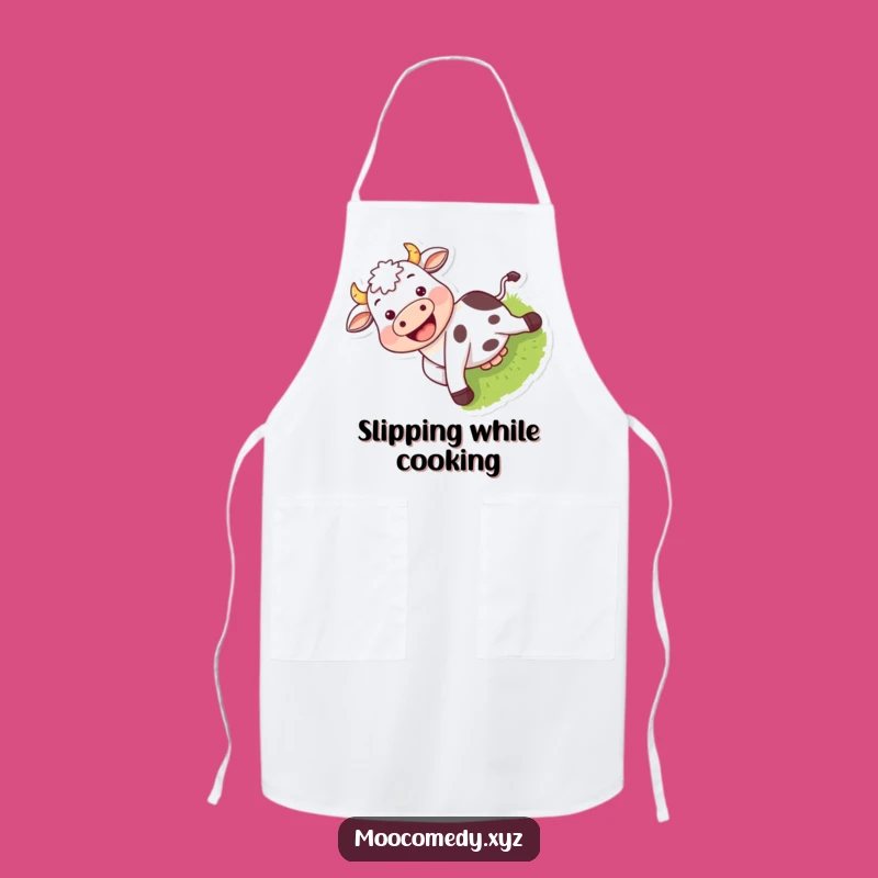 Funny Cow Sliding Apron: Kitchen Fun for Playful Cooks