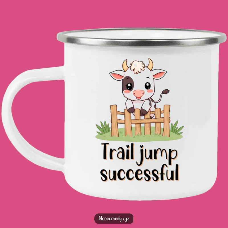 Funny Jumping Cow Camping Mug: Happy Adventure Cup, Ideal Funny Gift