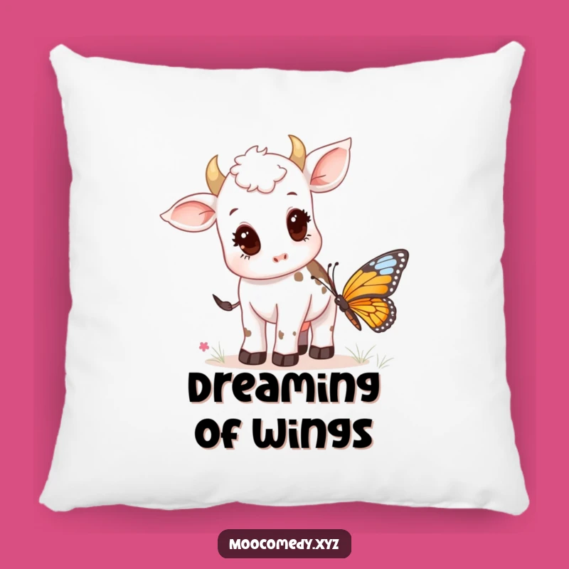 Funny Cow Calf & Butterfly Pillow: Soft & Cozy Farm Animal Accent Decor