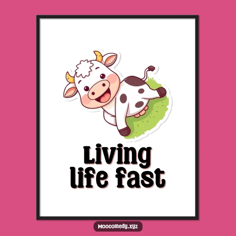 Funny Cow Sliding Digital Art: Joyful Farm Art for Instant Wall Charm