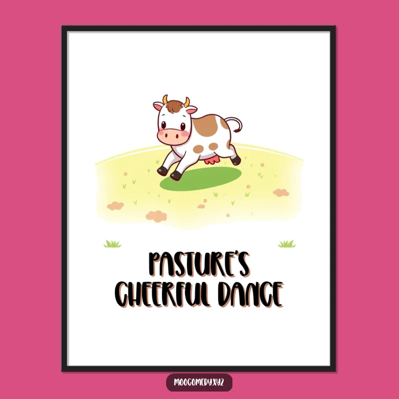Funny Cow Digital Art - Cheerful Skipper Print for Farmhouse Decor