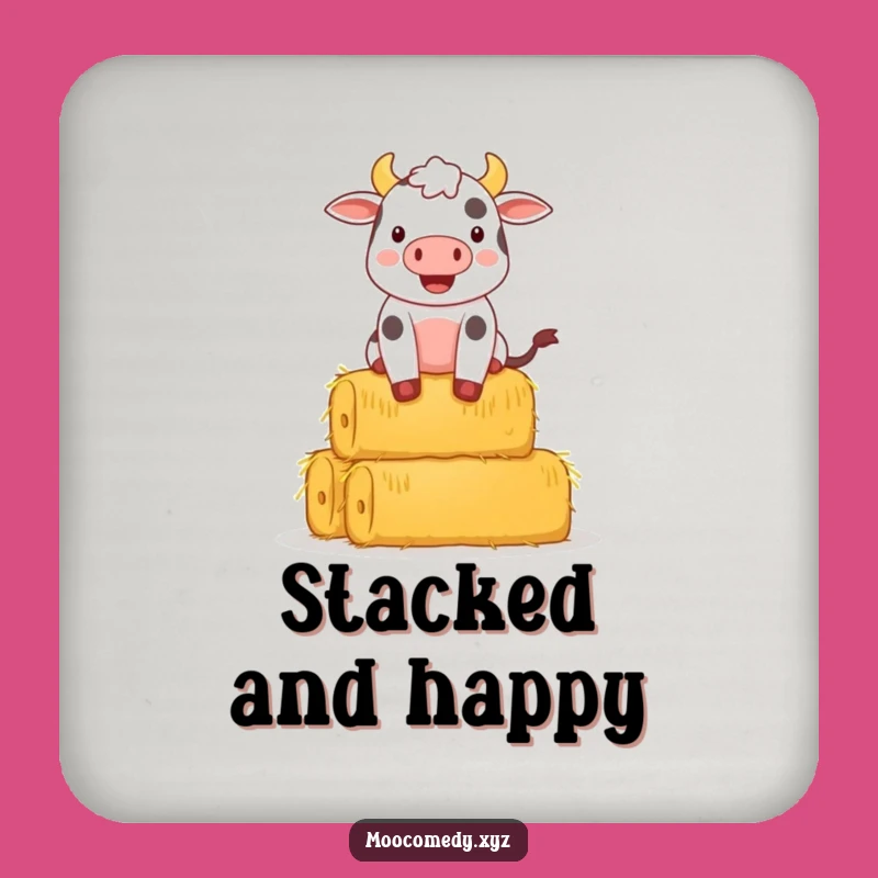 Funny Cow Balancing Hay Coasters: Protect Surfaces with Farmyard Fun