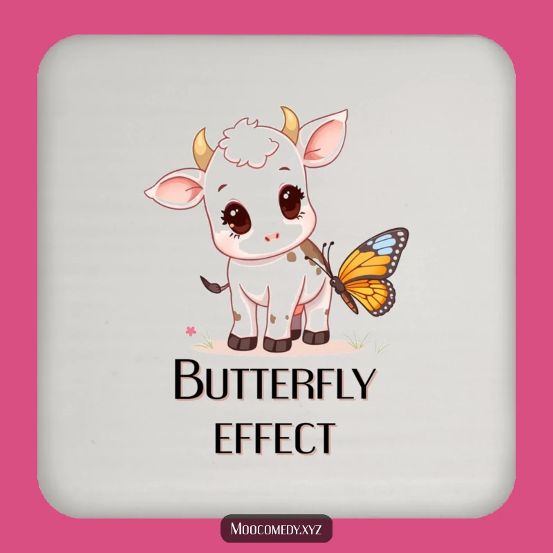 Funny Cow Calf & Butterfly Coasters: Protect Surfaces with Farm Animal Flair