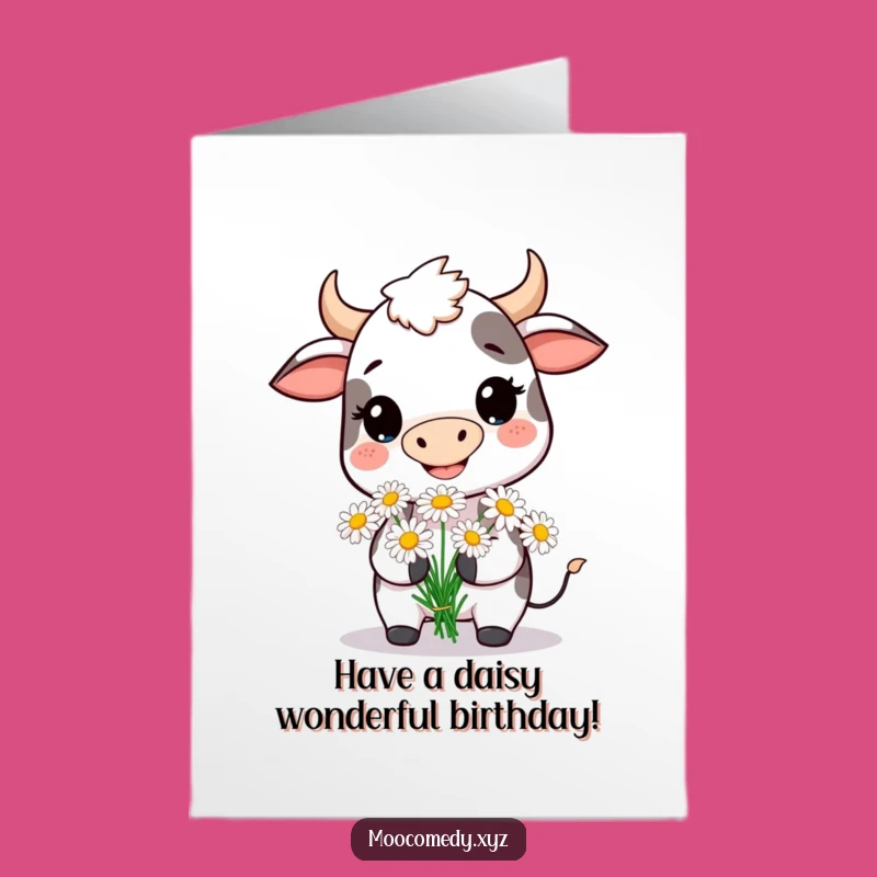 Free Printable Cow Birthday Card: Funny Downloadable Gift with Daisy Delight!