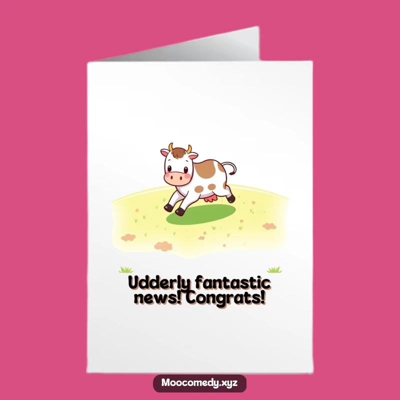 Free Printable Congrats Card: Skipping Cow, Funny & Downloadable Celebration Gift