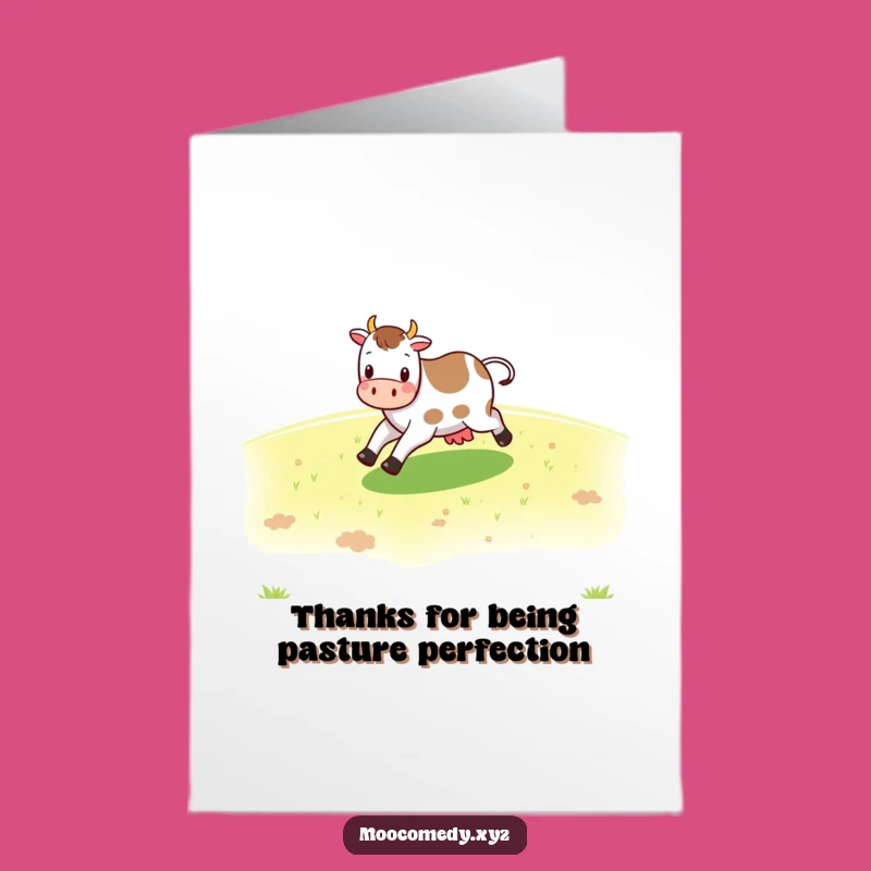 Free Printable Thank You Card: Cheerful Cow, Funny & Downloadable Appreciation Gift