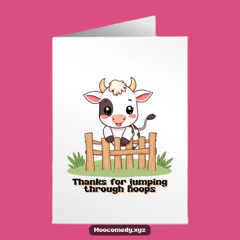 Funny Free Printable Cow Thank You Card - Jumping Gratitude Gift