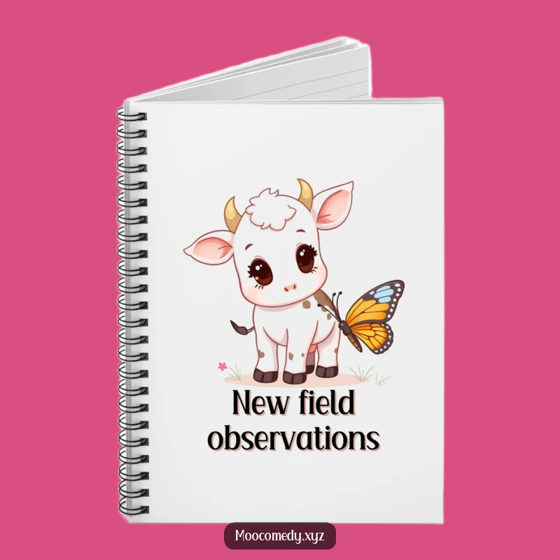Funny Cow Calf & Butterfly Notebook: Jot Down Ideas with Farm Animal Charm